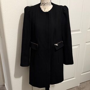 Zara Black Women's Cape Jacket with Zippered Pockets